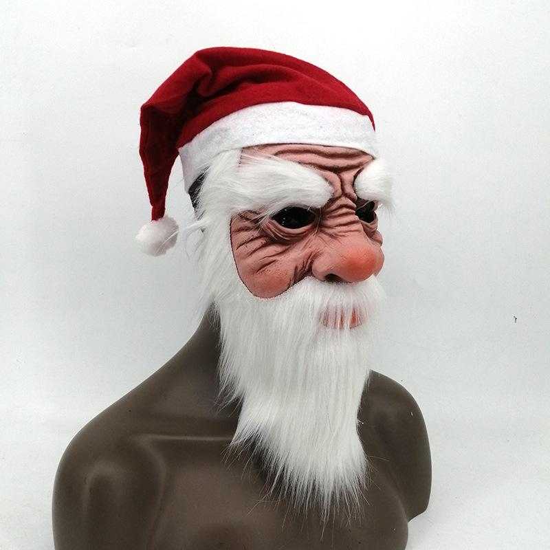 Maschera in Lattice di Babbo Natale con Barba Bianca e Cappello di Natale