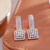 Kienl  Full Natural Zircon Daily Party Big Earring For Women  Rose Gold Color Square Ethnic Bride Vintage Wedding Jewelry