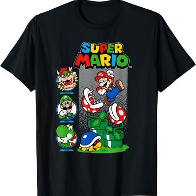 Super Mario Jumping Piranha Plants Character Box Ups T-Shirt