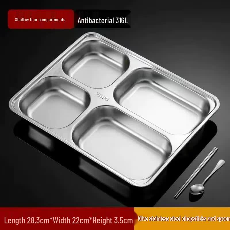 Stainless Steel Divided Lunch Plate