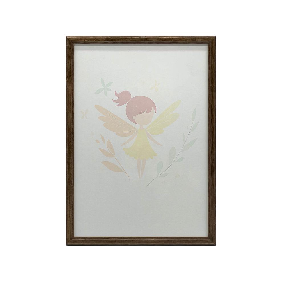 Plakat Mała Wróżka W Różowych Włosach Plakat Mała Wróżka W Różowych Włosach, 30X40 Cm, Rama Drewniana Ciemny Brąz, Papier Matowy 230 Gsm