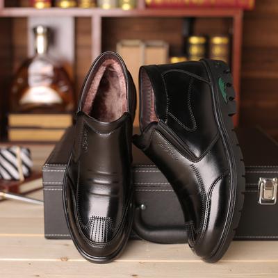 Genuine Leather Winter Men Business Boots Slip-on Fur Warm Men Snow Boots Casual Basic Low Ankle Boots For Sale Fh