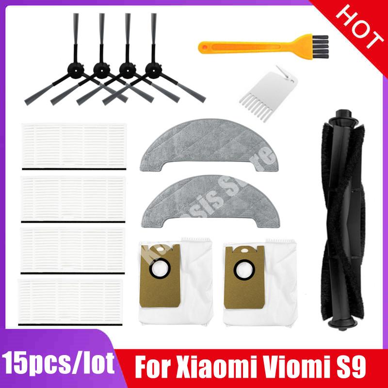Haupt-Seitenbürste Hepa-Filter Staubbeutel Mopptücher Lappen Zubehör-Set für Xiaomi Viomi S9 Roboter-Staubsauger Ersatzteile