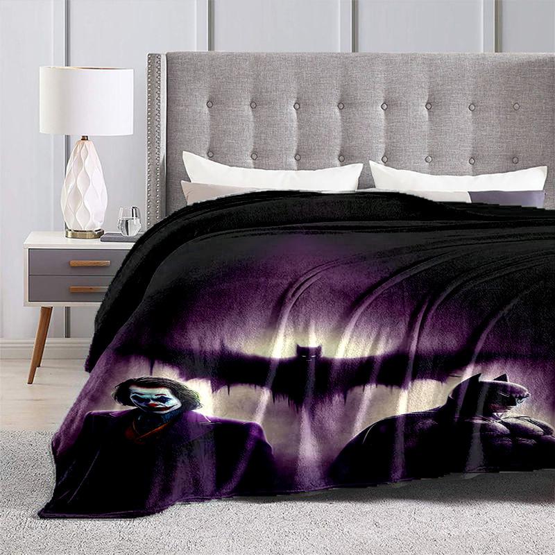 1pc Batman Vs Joker: Dark Knight Showdown Cartoon Blanket,Portable Throw for Travel & Camping, All Season Cozy Blanket,Ideal Gift