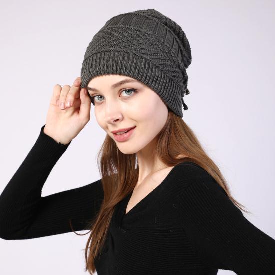 Beanie Hat Solid Color Adjustable Autumn Winter Plush Lining Windproof Hat Scarf for Outdoor