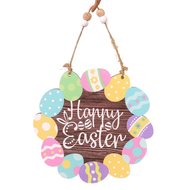Easters Door Sign Offering Color Easters Party Supplies Wood Door Ornament Suitable for Home Office and Shop Decorations
