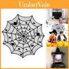 Exquisite Black Lace Halloween Table Cloth Cover With Elegant Spider Pattern For Spooky Decor