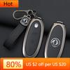 Interior Mouldings 2024 Zinc Alloy+Leather Car Key Case Cover Shell For Dongfeng NAMMI 01New Engery High Level Keychain Protecti