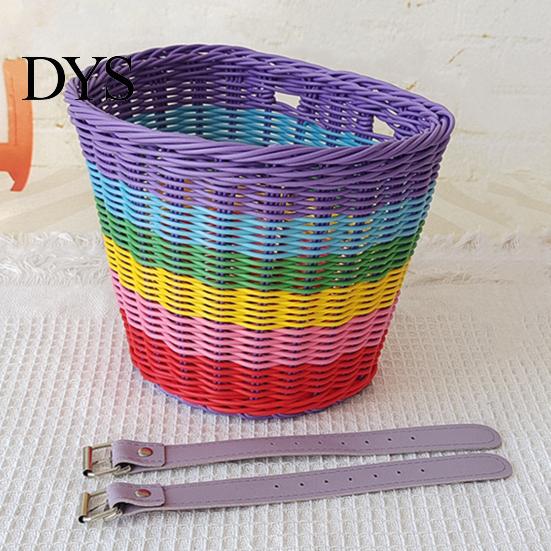 Braided Bicycle Basket Large Capacity Strong Load-bearing Universal Simple Hand-woven Children Bike Installation Hand-Woven Imitation Rattan Handlebar