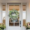 Flocked Lambs Ear Lavender Wreath Realistic Artificial Wreath Door Hanging Wreath  Home Decoration