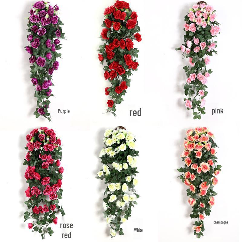Silk Rose Wall Hanging Vines for Wedding and Home Decoration