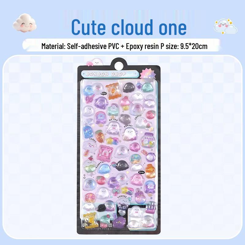 3D Crystal Diamond Cartoon Stickers for Kids - Cute, Decorative & Embossed for Girls