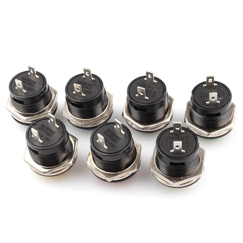R13-507 Round-shape Push Button 2Pin 16MM Self-Reset Momentary Electric Switches