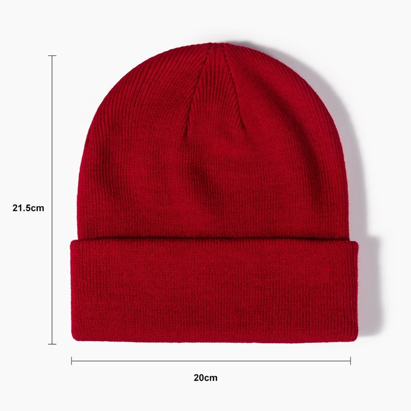 Knitted Beanie Cap Winter Accessories Multicolored Beanies Custom Embroidery Acrylic Fashion Skullies Hats Winter Knitted Hat