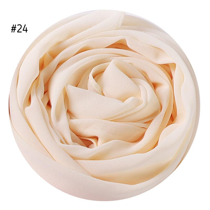 175X70Cm  High Quality Malaysian Pearl Chiffon Hijab Bundles Solid Color Scarves Head Scarf For Muslim Woman 73 Colors