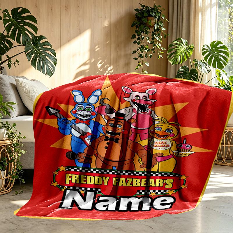 Custom Name Personalized Five Nights at Freddy's Print Blanket, Home Decor, Bedroom, Sofa, Camping, Couch, Gifts for Birthday ChristmasEnthusiasts