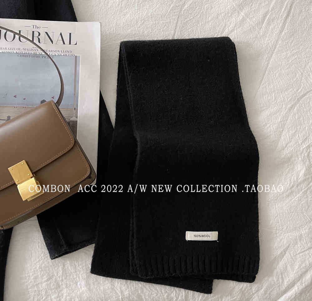 Utvalgt australsk ull 100 % kashmirskjerf ensfarget herre og dame vinter varmt strikket skjerf