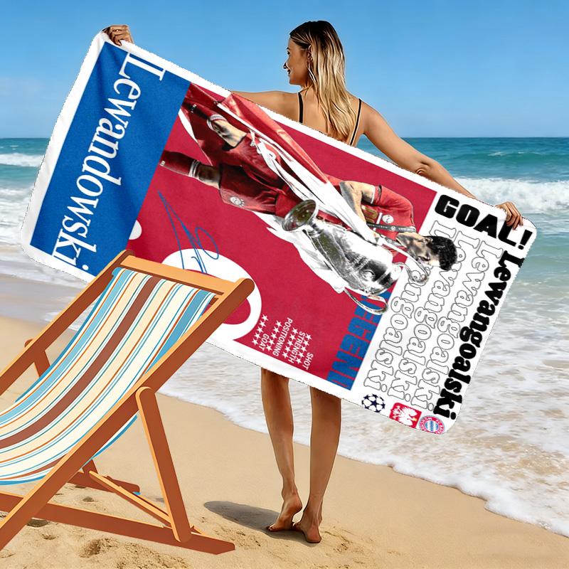 Bayern Munich Legend Lewandowski'S Legacy Beach Towel Portable For Travel Outdoor Camping Outdoor Pool Towel Quickdrying Swim Towel Swim