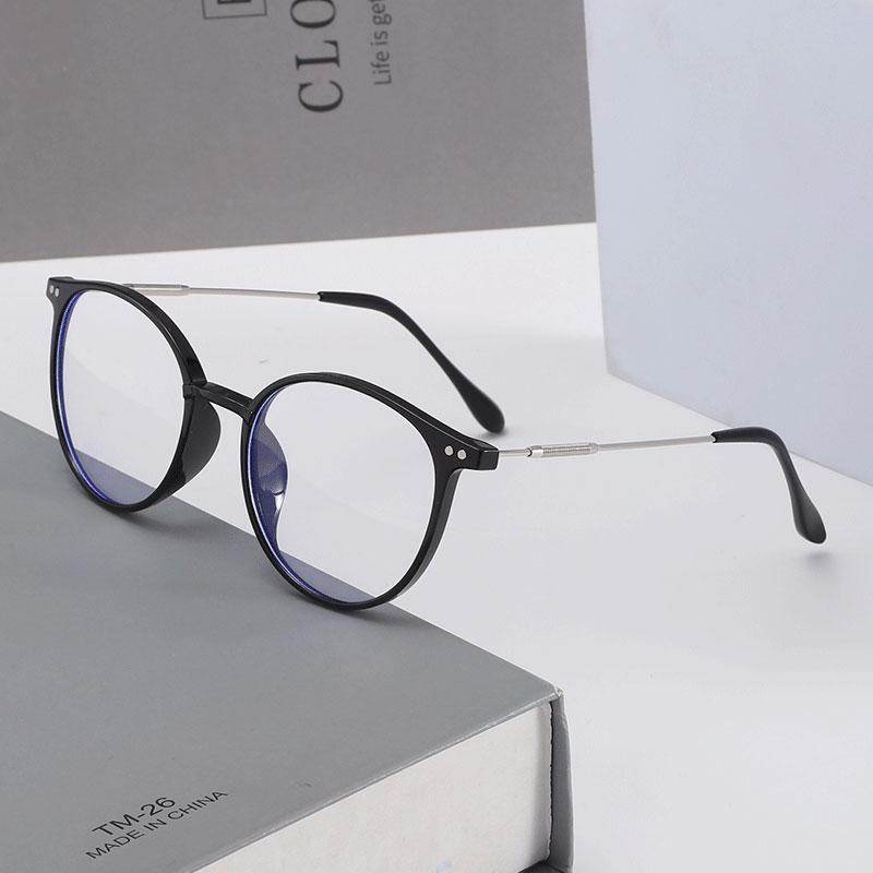 1PCS Ultralight TR90 Steel Wire Myopia Glasses Women Transparent Gray Oval Short-sighted Eyewear