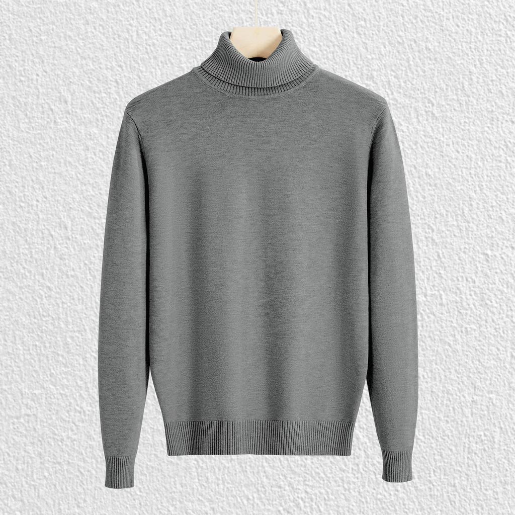 New Mens Knitted Sweaters Solid Color Turtleneck Breathable Pullovers Warm Outdoor Basic Streetwear autumn Business Tops