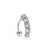 Upside Down Peach Heart Teardrop Zircon Belly Button Ring, 316 Stainless Steel Navel Jewelry