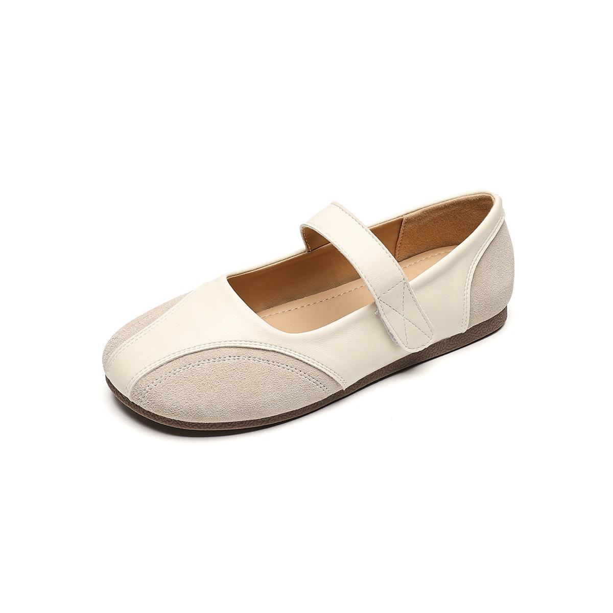 

Weiwei girl 612-3 французские туфли Мэри Джейн женские 2024 новые кожаные туфли с одним словом и неглубоким горлом одинарные женские туфли на плоской подошве 43 абрикосовый