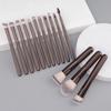 New 14 coffee short handle travel makeup brush set, convenient soft multi-functional beauty tool now