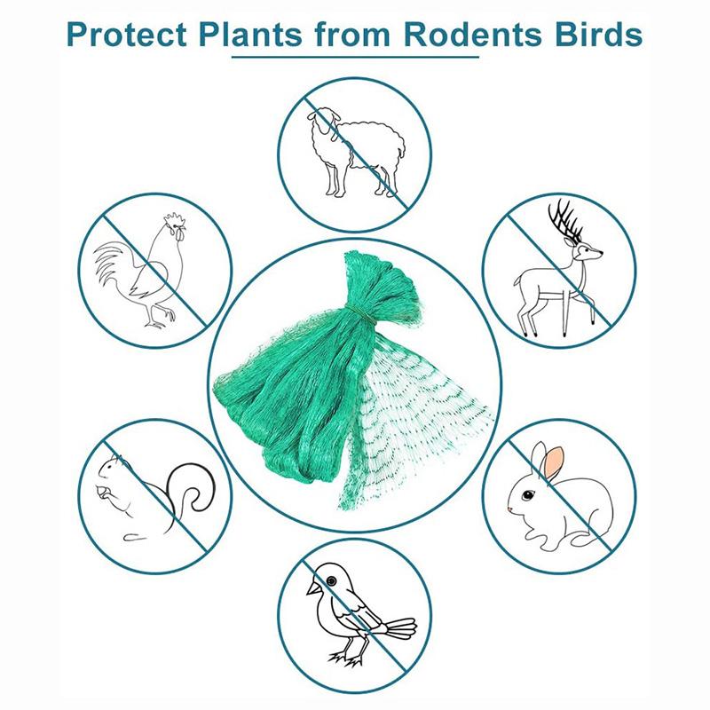 Reusable Green Anti Bird Protection Net 15mm Mesh Garden Plant Netting Protect Plants Fruit Trees From Bird Deer Poultry Fencing