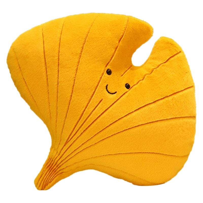 Green Plant Plush Doll  Leaf Shaped Pillow Soft and Comfortable Cushion for Relaxation Fun Home Decor