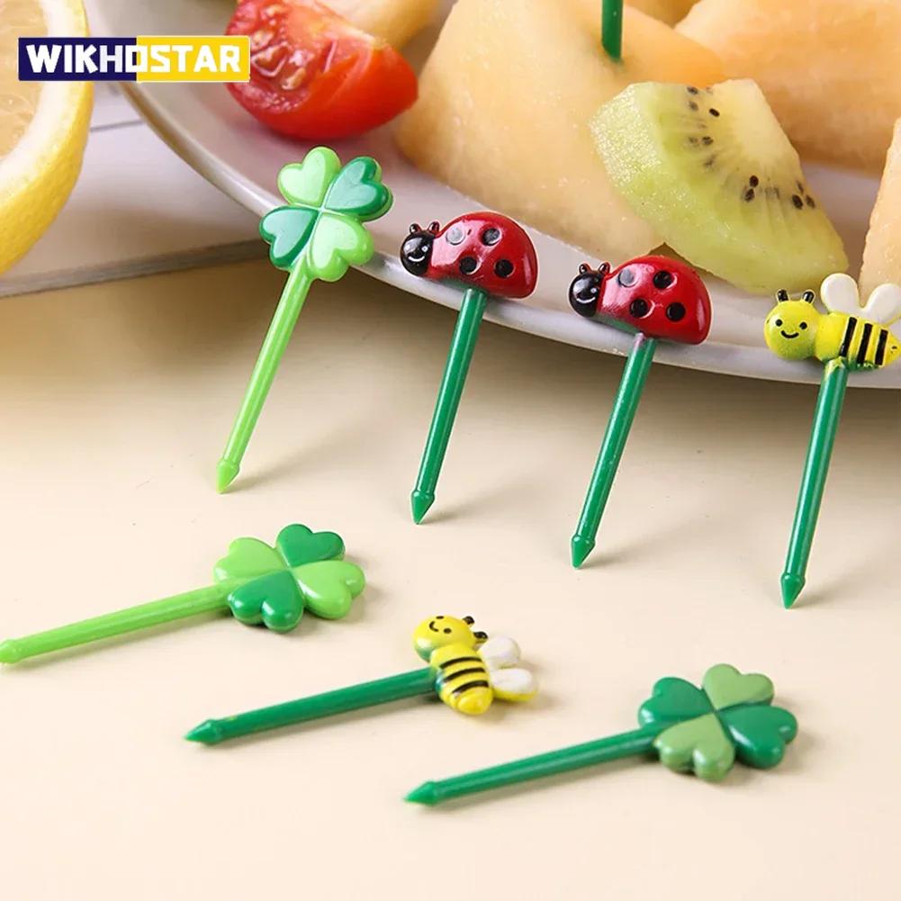 8/12PCS Mini Creative Fruit Cake Dessert Food Forks Needle Stick Toothpicks  Lunch Box Decor Bento Accessories