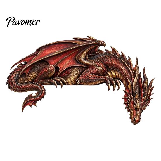Collectible Dragon Figurine Sleeping Door Topper, Medieval Fantasy Wall Decor for Doorway, Rustic Home Accessories Corner Decor, No Drill