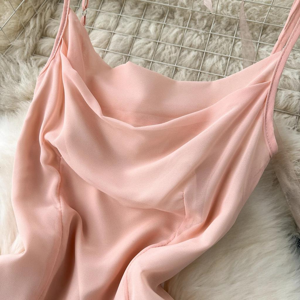 Socialite Sle Vacation Skirts Sexy Square Collar Slim fit Mid-Length Design Sense Frill Big Hemline Sling Dress Women