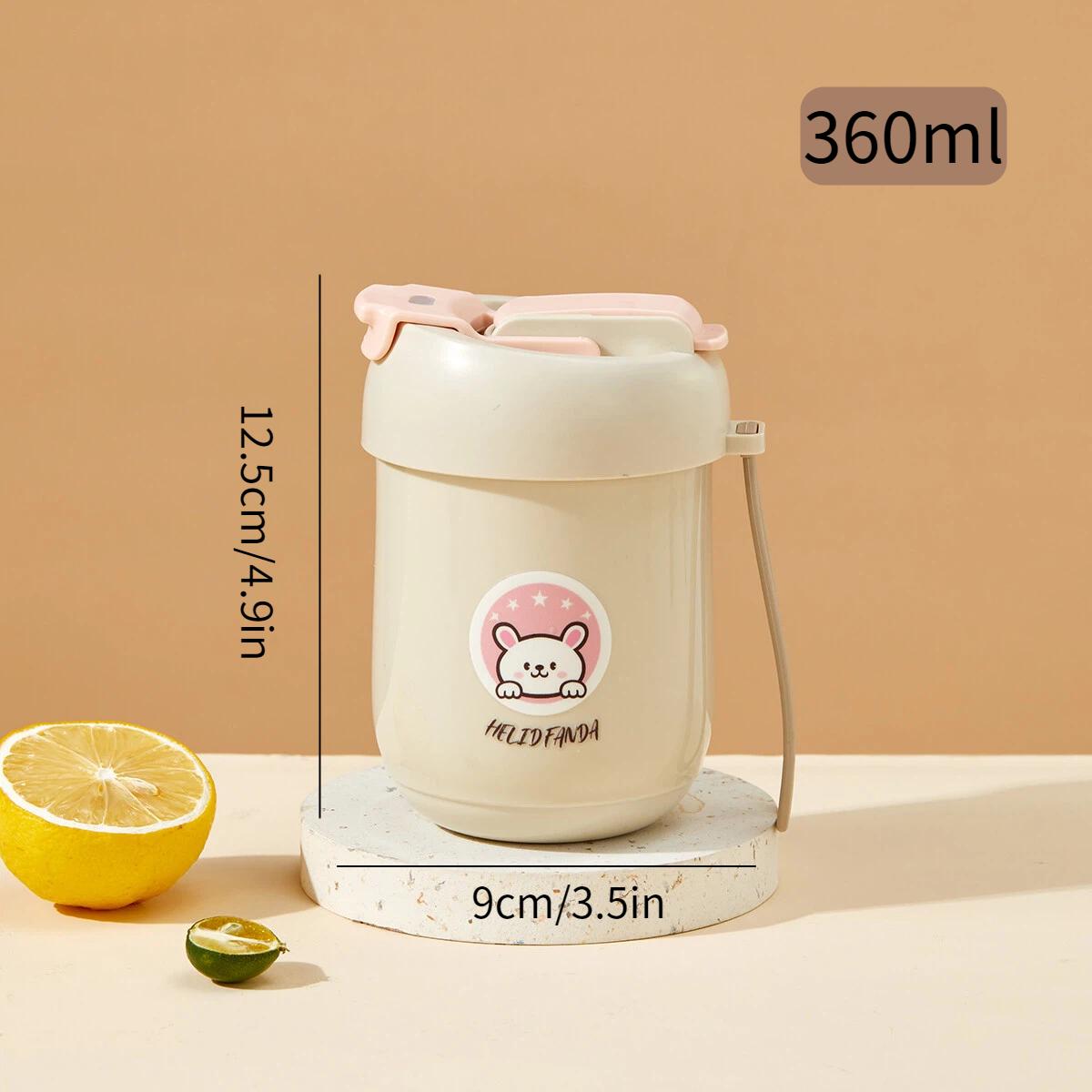 WORTHBUY 360ml Kids Thermos Cup With Straw 316 Stainless Steel Sippy Cup Portable Leak Proof Double Wall Insulated Water Bottle 301-400ml