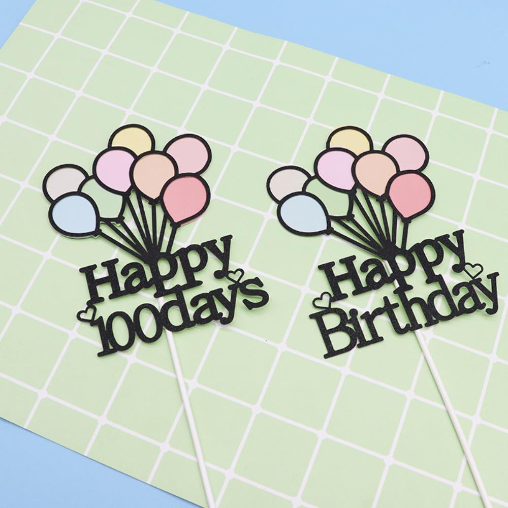 Double Layer Balloons Cake Toppers Cartoon Happy Birthday Cake Decoration  Home Decoration