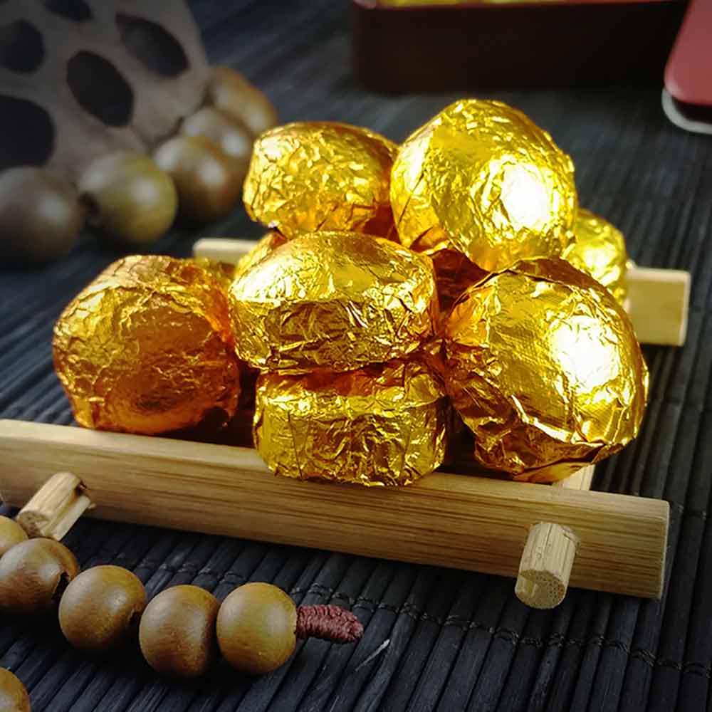 2021/2022 Yr Mini Shu Puerh Guld Tinfolieförpackning 75g Yunnan Shu Puer Tuocha Pu'er