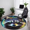 1pc Raccoon Art Office Round Area Rug,  Mat Suitable ForOffice, Under Office Chairs Bedroom Living Room Home Decor, Room Deco