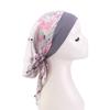 Elastic Printed Headscarf Pre-Tied Muslim Female Turban Chemotherapy Cap Hair Loss Cover Stretchy Head Wrap Bandana for Women