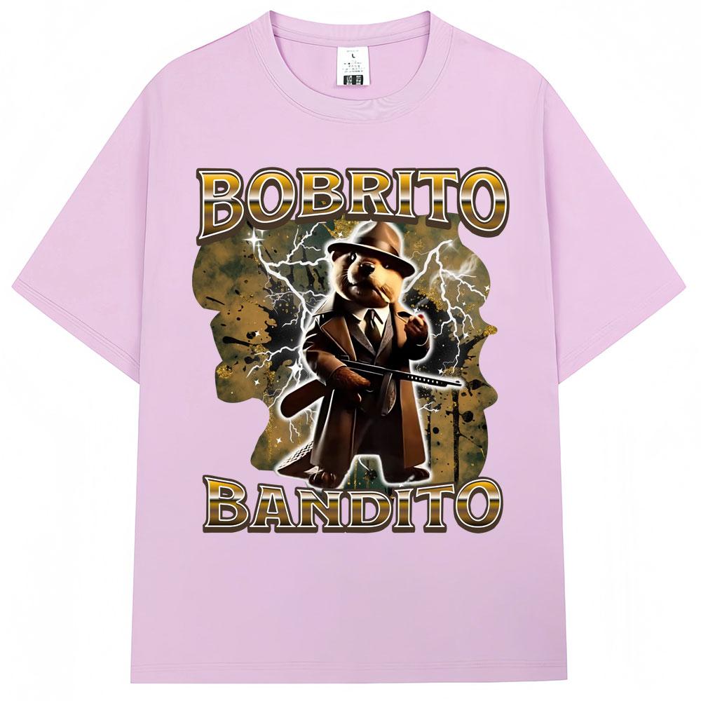 Bobrito Bandito Funny Meme Graphic T Shirt Unisex Fashion Italian Brainrot Vintage Tshirts Oversized Cotton Tshirt Streetwear