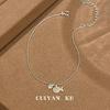 Cui Yan S925 Sterling Silver Korean Fish Round Diamond Bracelet – Women's Stackable Plain Silver Jewelry, Best Friend Gift.