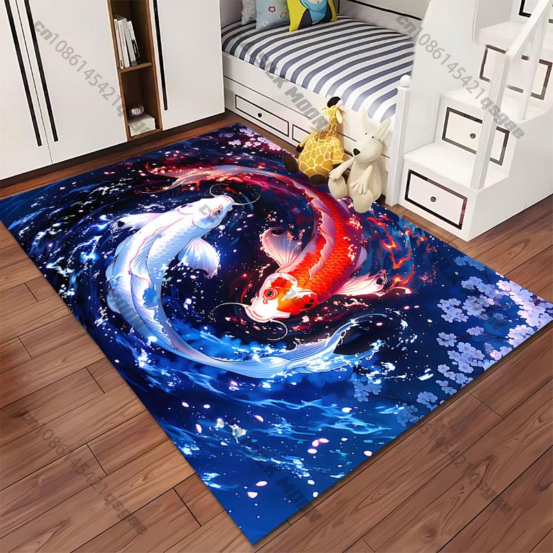 Harmony balance duality flowing carpet Yoga living room room decor children's crawling mat doormat area rug games mat
