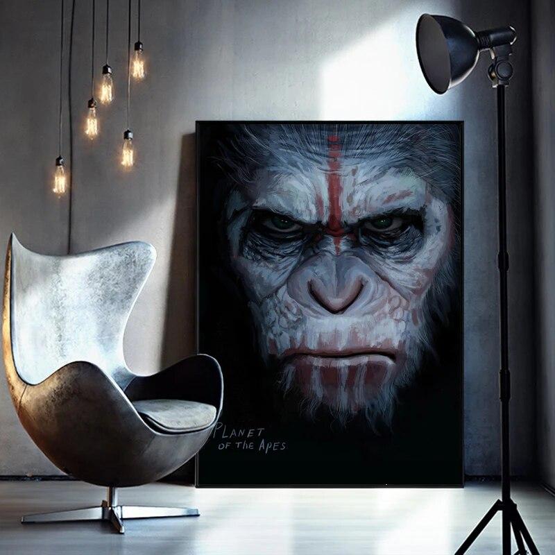 Rise Planet Maymunlar Tuval Boyama Hayvan Orangutan Posteri ve Baskılar Duvar sanat resmi Cuadros Ev Dekor Oturma Odası için