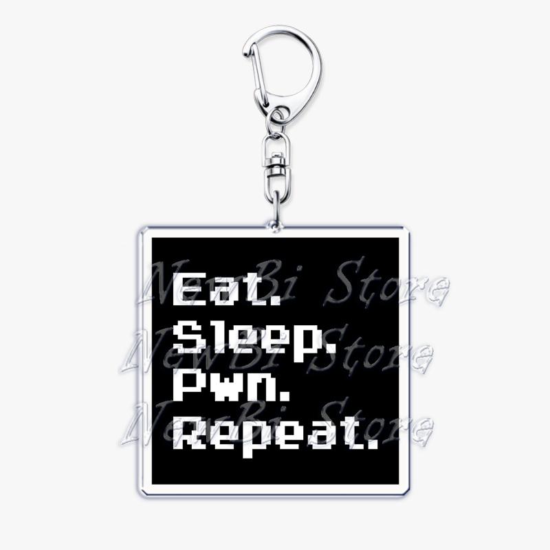 

Hot Eat Sleep Code Repeat Keychains for Accessories Bag Programmer Coding Computer Developer Keyrings Jewelry Friends Geek Gifts