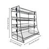 Snack Display Rack 4 layer Holder with Clips Slanted Countertop for
