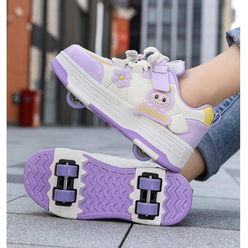 Kid's Four-wheel Roller Skating Shoes Walking Shoes Girl's Sports Shoes Roller Skate Sneakers for Boys