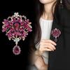 Multicolor Rhinestone Brooch Water-drop Dangle Brooch Vintage Crystal Brooch  Evening Gown