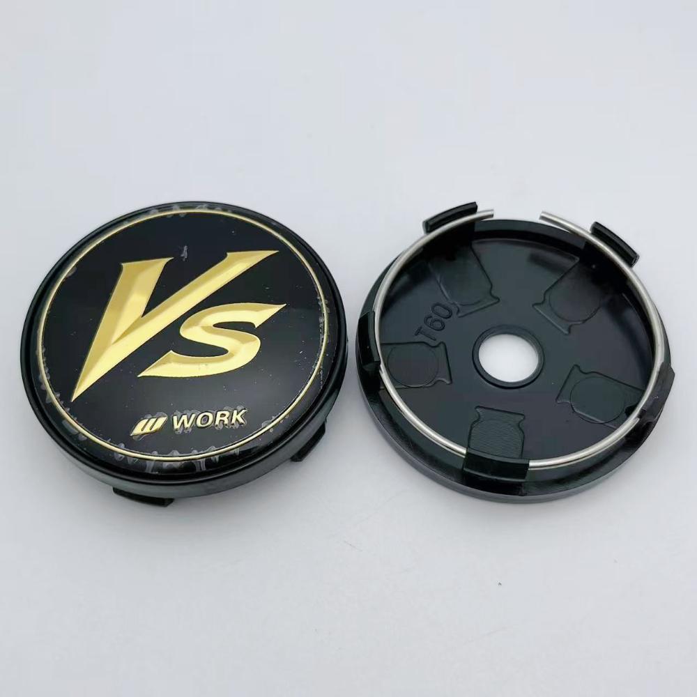 4pcs 60MM (I.D 56MM ) VS W Work Logo Emblem Car Wheel Center Cap Car Accessories for Wheels Hub Lid Rim Hubcaps Cover Replace