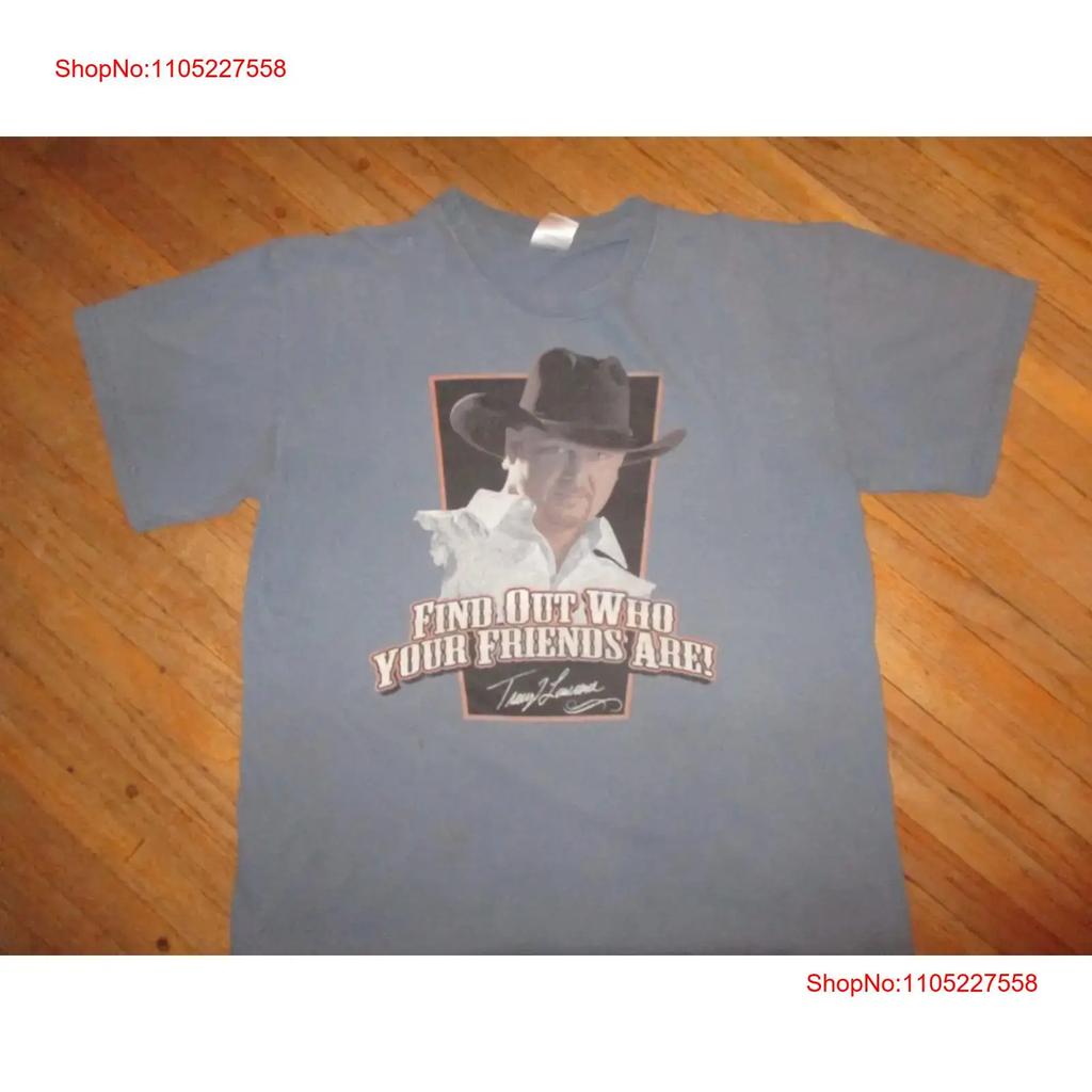 Tracy Lawrence Find Out Who Your Friends Are Concert T Shirt Tour Date Cities L Vintage Stylish Homme Casual Stretched