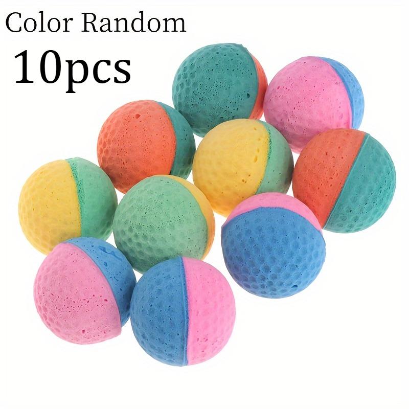 6/10pcs Cat Ball Toys, Interactive Chase for Pets, Soft Bouncy Quiet Durable Bite Resistant,Rubber Balls for All Breed Sizes