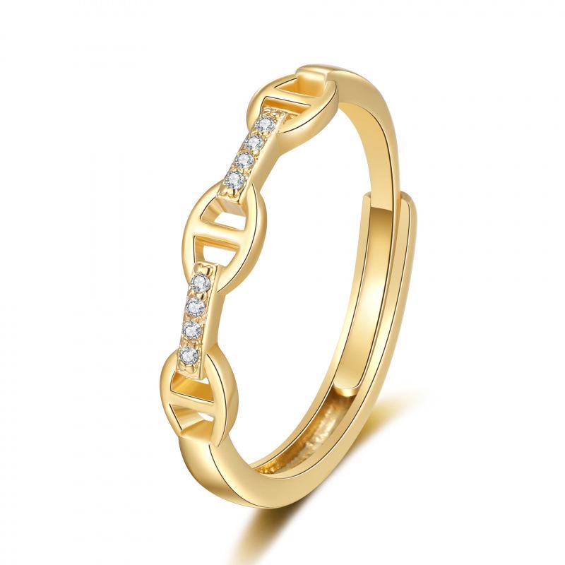 Niche Rhinestone Ring for Women – Personalized, Fashionable, Adjustable Open Design