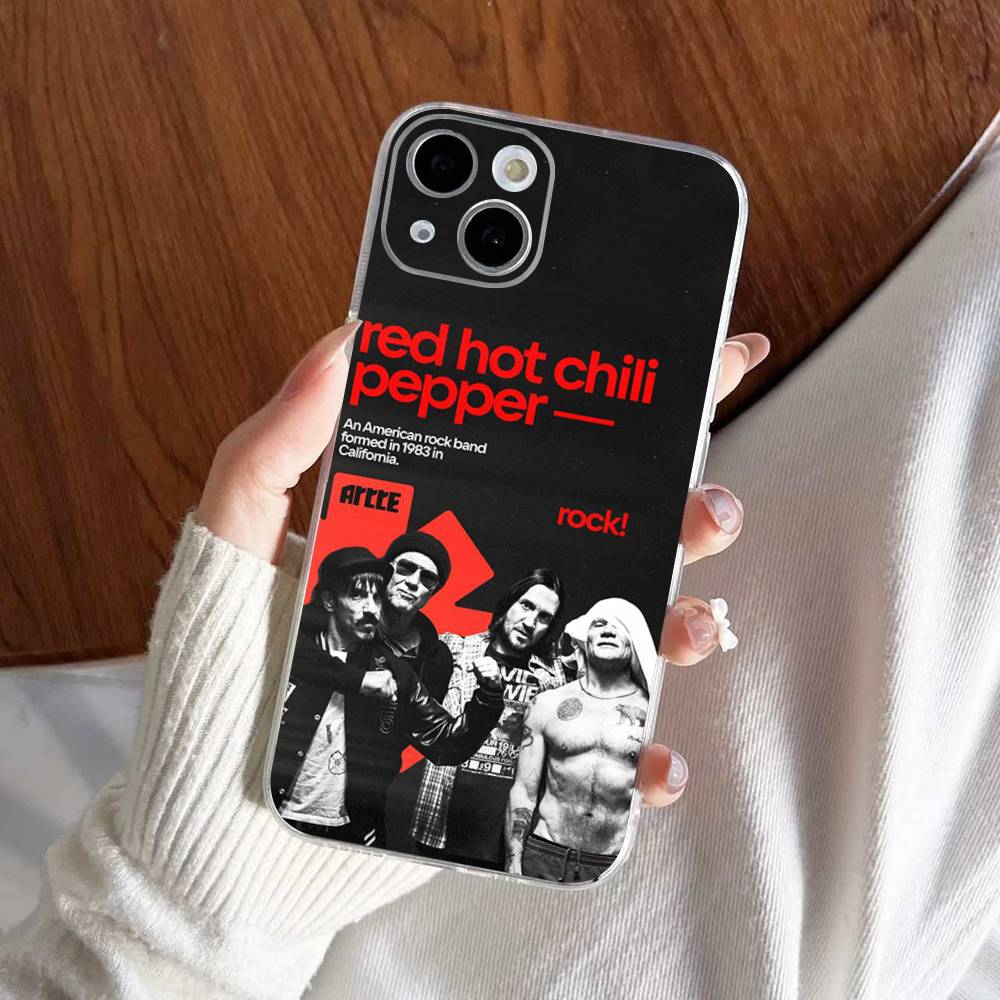 Red Hot Chili Peppers Rock Band For IPhone 11 12 13 14 15 16 17 Pro Max Plus Air Transparent Clear Shockproof Case